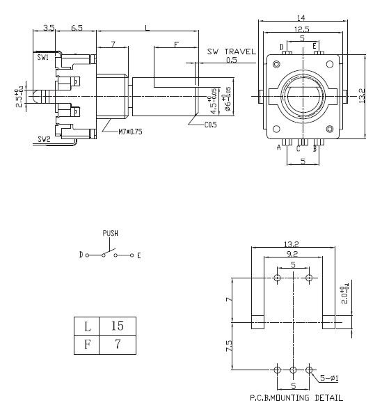 EC12编码器EC12F规格图纸