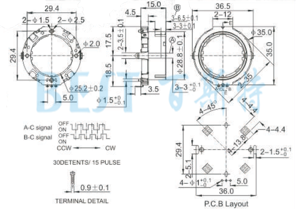 中空编码器EC35参考图纸