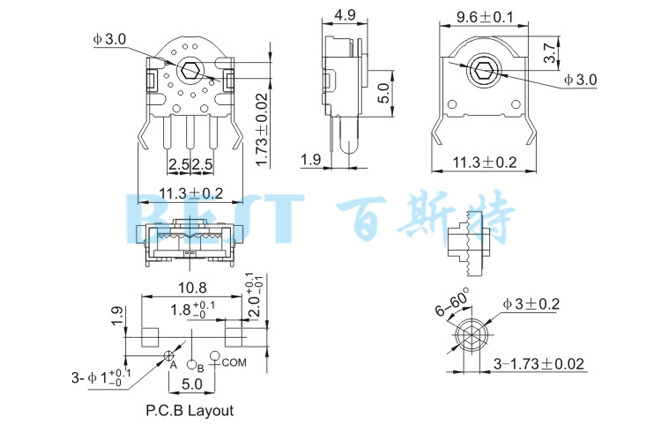 滚轮编码器BEST-M002参考图纸